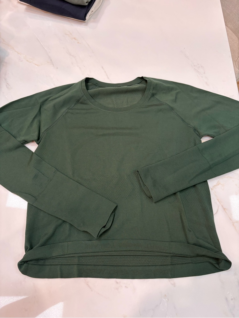 lululemon athletica Dark Green Long Sleeve swiftly Top